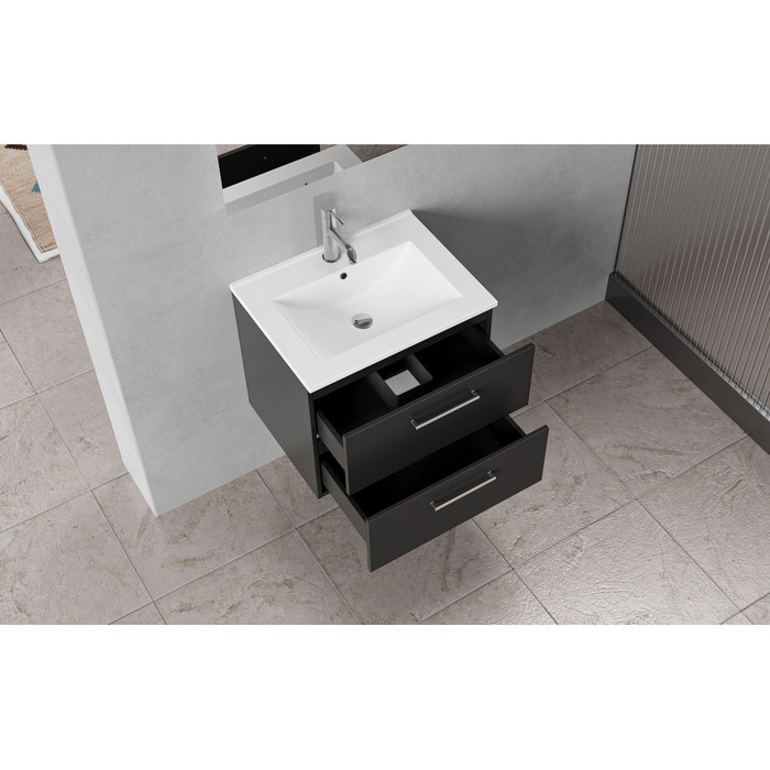 Milano underskab m/vask 60 cm matsort